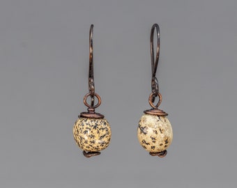 natural stone earrings picasso jasper earings long earrings