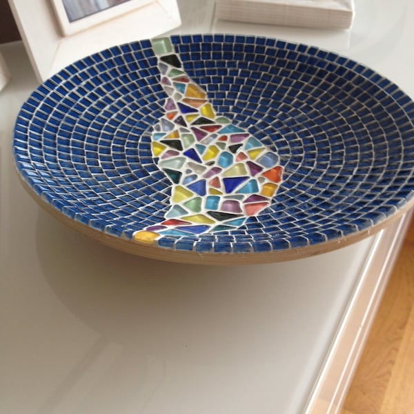 mosaic design bowl,handcrafted bamboo mosaic bowl, mosaic art home decoration, glass mosaic bamboo bowl blue, multicolor bamboo bowl