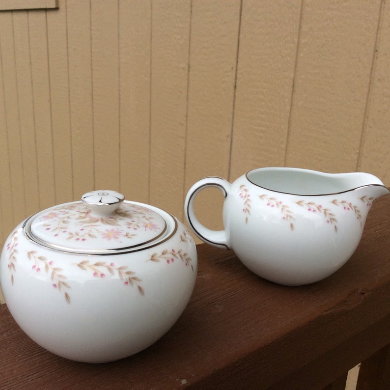 Pretty Mikasa Fine China Creamer and Sugar Bowl Set Edna. Etsy