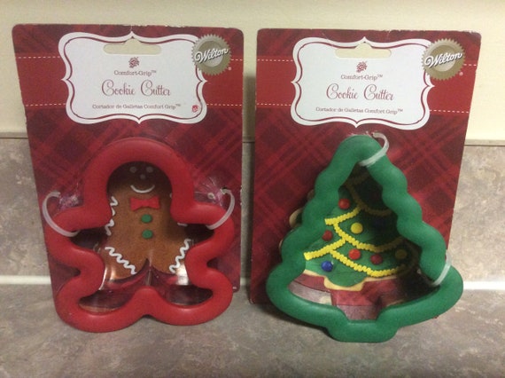 Two Vtg New Holiday Comfort Grip Cookie Cutters By Wilton Etsy