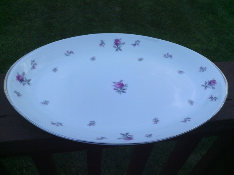 Pretty China Rose Chintz Design Platter Meito. Etsy