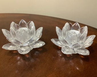Swarovski Waterlily Candleholder Small #7600-124 - Etsy display picture 1