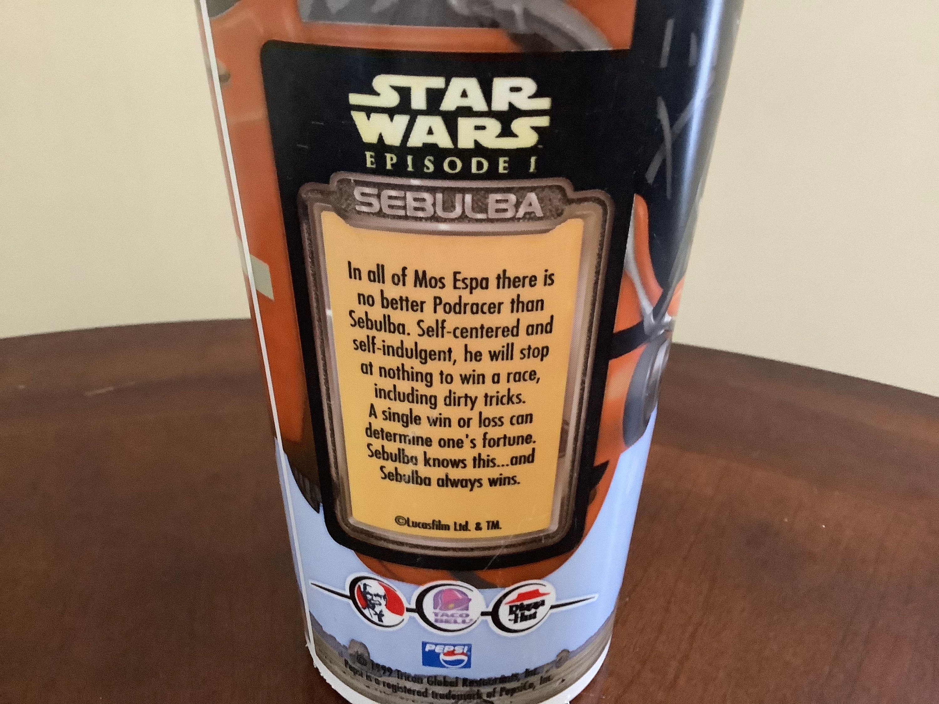 New! Star Wars Episode I Sebulba 16 Oz. Cup With Straw. - Etsy
