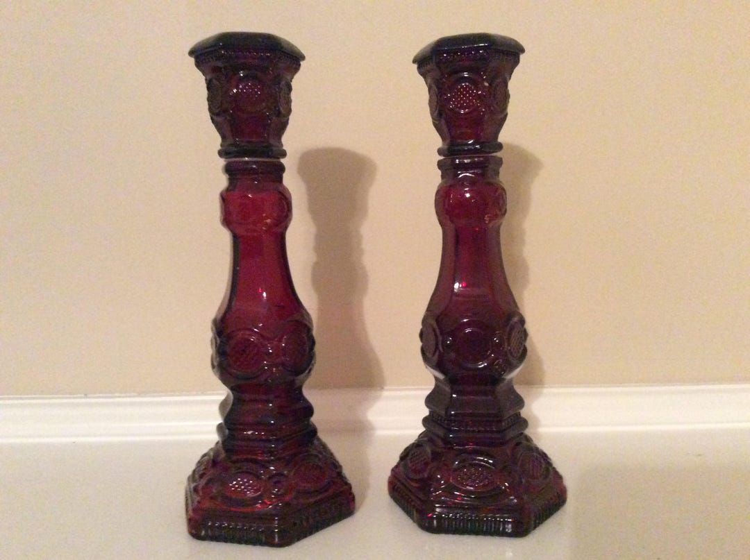 A Pair of Cape Cod Glass Candlesticks Bird of Paradise Cologne Etsy