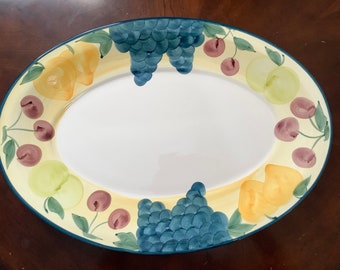 Pretty A. Santos Extra Large Oval Platter with Fruit Motif #172-50.