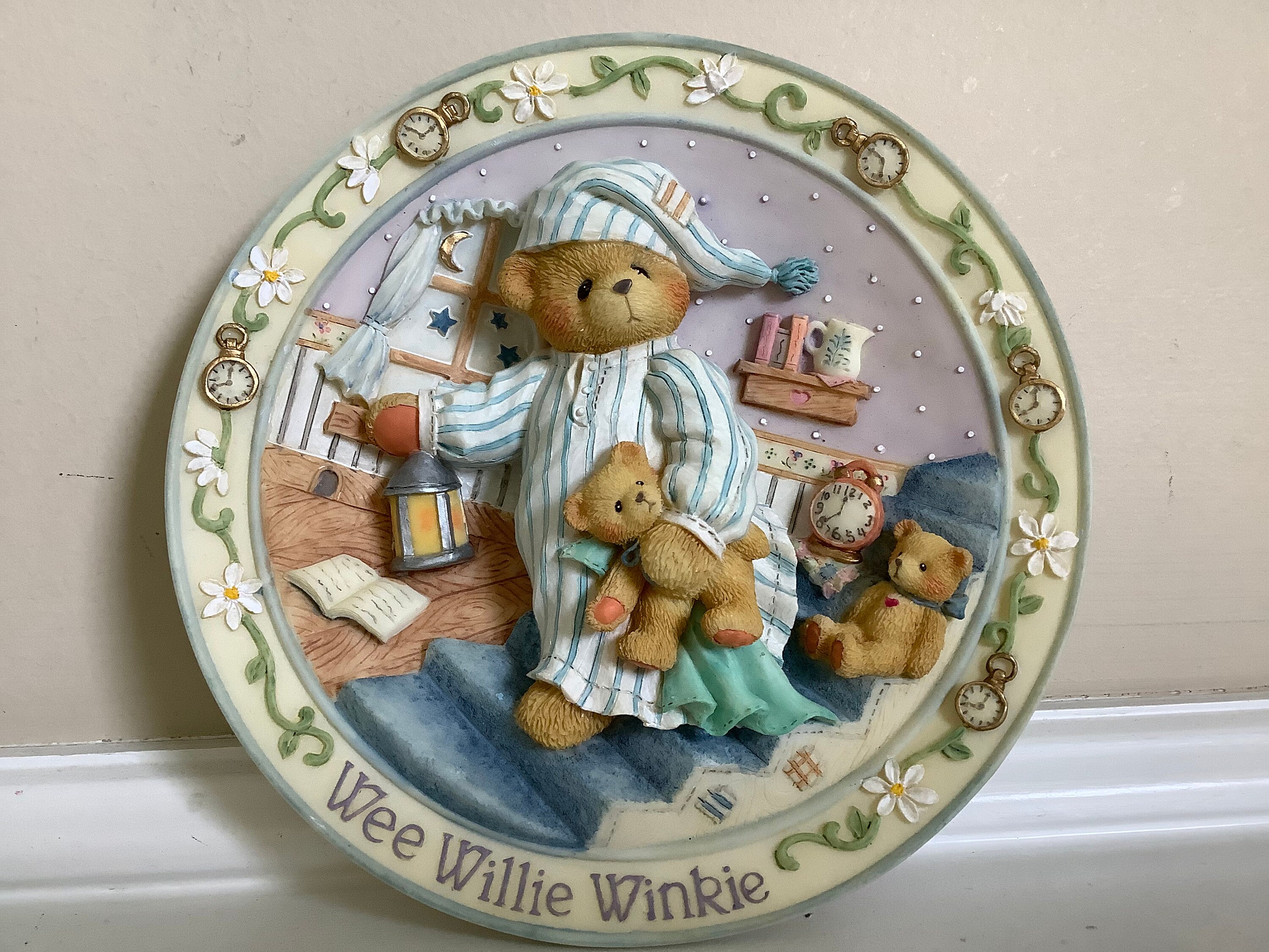 Wee Willie Winkie good Night Sleep Tight Cherished Teddies Plate Collection 170941 Enesco. Etsy Canada