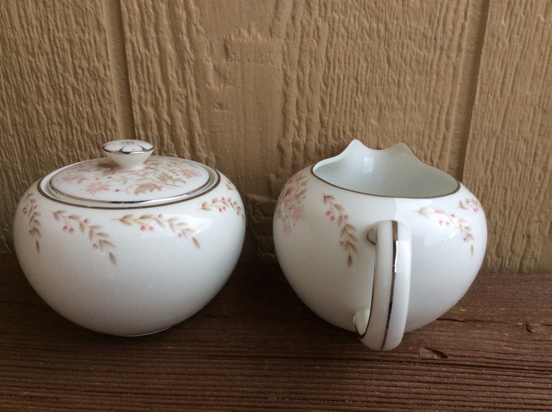 Pretty Mikasa Fine China Creamer and Sugar Bowl Set Edna. Etsy