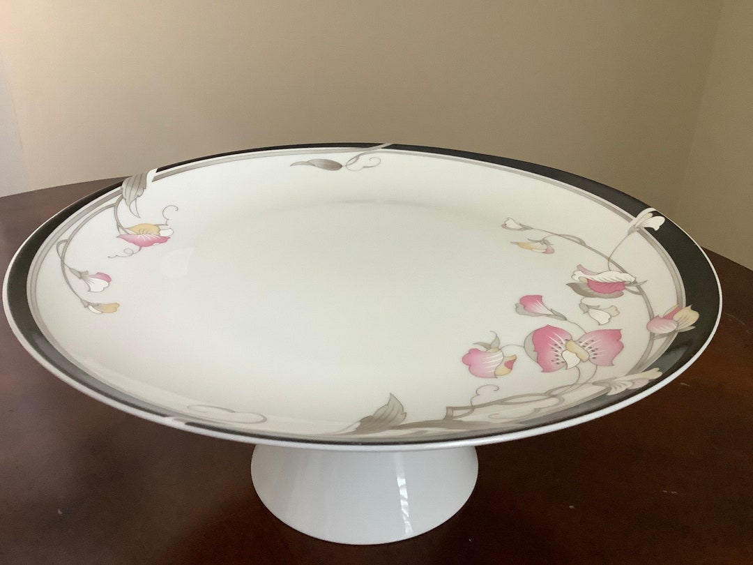Morning Black Fine China Cake Stand Japan. Etsy