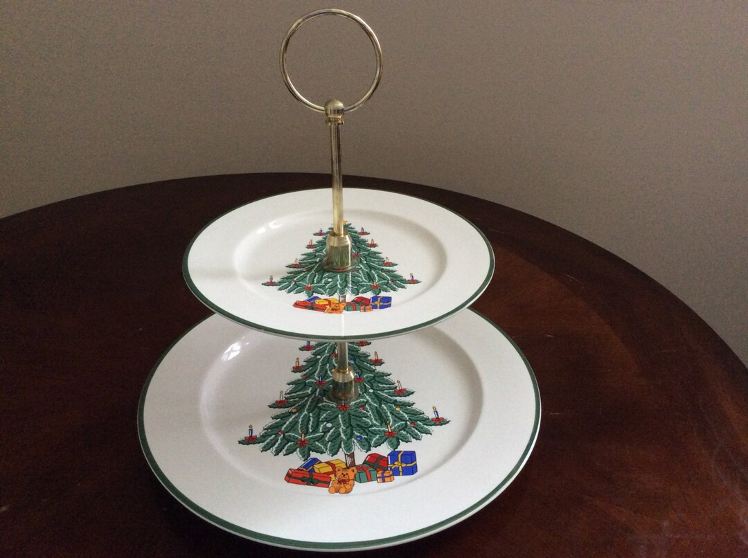 Vintage Stoneware Two-tier Tidbit Server: Christmas Tree Design - Etsy