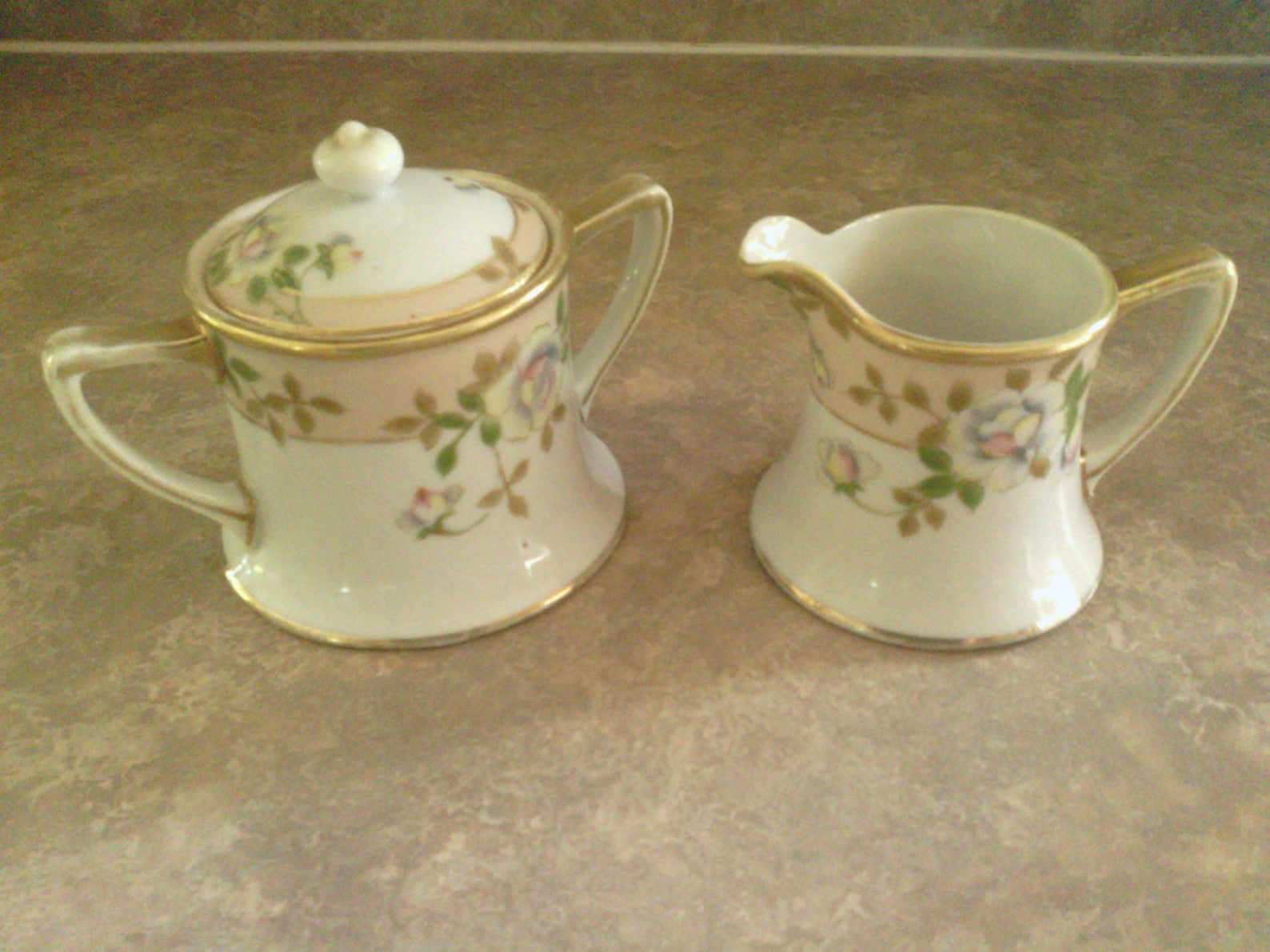 Antique Sugar and Creamer Set With a Lovely Floral Design and Etsy