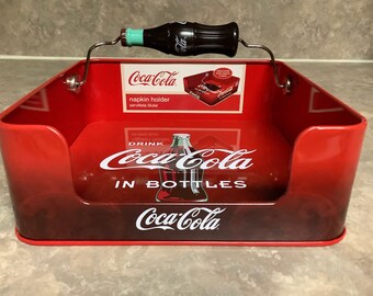 Vtg New! Coca Cola Tin Napkin Holder officially licensed Coca Cola Product: The Tin Box.