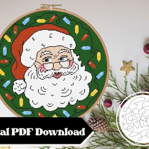 Father Christmas Santa Claus Christmas Cross Stitch Pattern Digital Download
