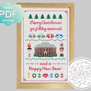 Home Alone Merry Christmas Ya Filthy Animal Cross Stitch Pattern Digital Download