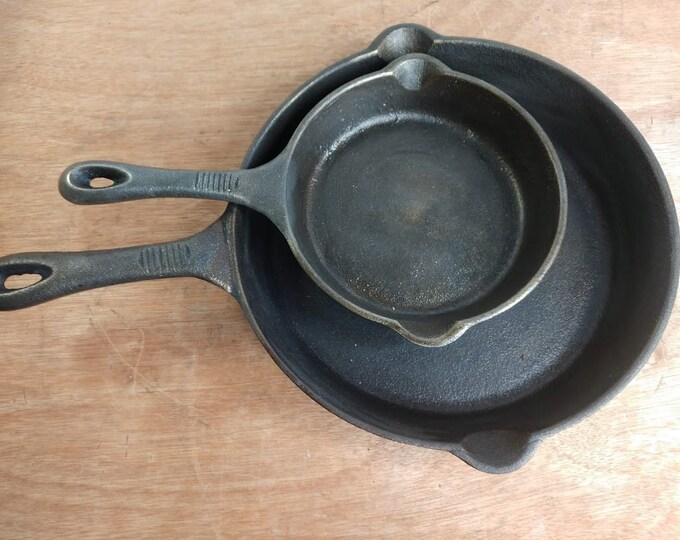 10 and 6 Cast Iron Skillet Kirby & Allen Vintage Cookware Cast Iron Etsy