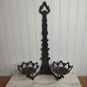 Gothic Metal Wall Mount Double Sconce 1497 Oil Lamp / Candle Holder