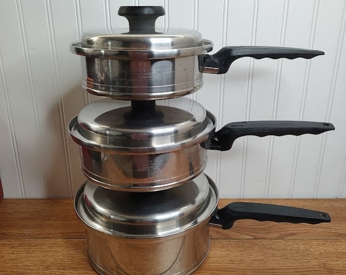 LIFETIME T304 Stainless Steel Solar Cap Cookware Set Made in USA