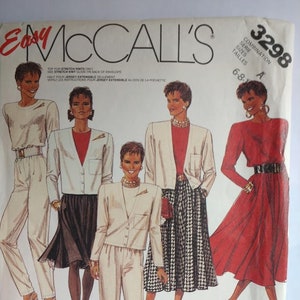 McCall&#39;s Easy #3298 Misses Unlined Jacket Blouse Pants & Skirt  Size 6-10