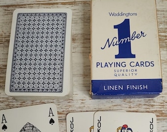 Vintage Waddingtons Number 1 Linen Casino Playing Cards