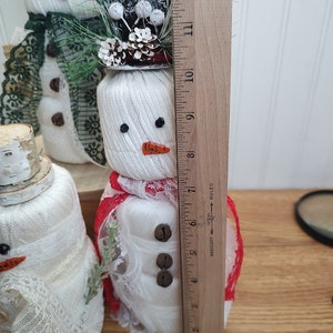 Crochet Thread Spool Snowmen ~ Whimsical Snowman ~ Sewer's Snowman - Etsy