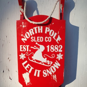 Wood Sled Door Hanger Wall Hanging Table Centerpiece ~Farmhouse Holiday ~ Rustic Holiday