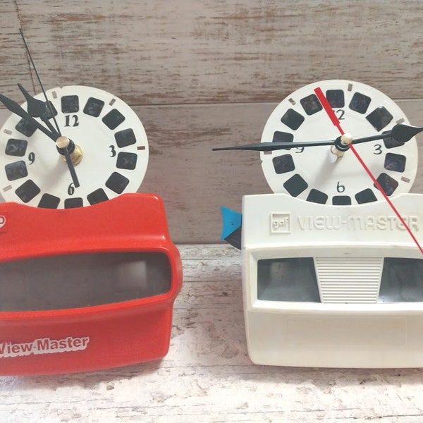 Upcycled ViewMaster Clock ~ Game Room Clock ~ One of Kind Clock ~ Kid's Clock Retro Clock