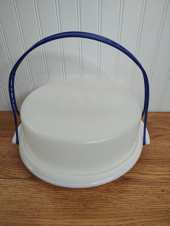 Vintage Tupperware Pie Keeper Taker Carrier #719 White 2 Pieces