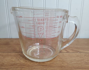 Pyrex Letters Vintage Pyrex 4-cup Measuring Cup: Red Lettering, 32 Ounce - Etsy
