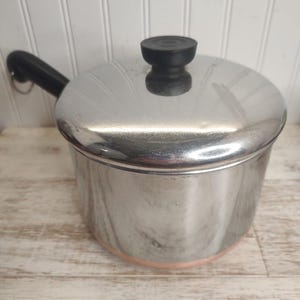 Pre 1968 2QT Saucepan Revere Ware Stainless Steel Copper Clad
