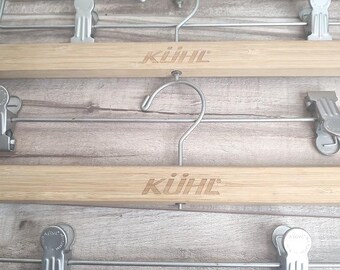 Rare Wood KUHL Wood Wooden Metal Hangers Set of Three