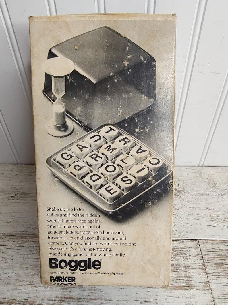 Boggle Box Image Vintage BOGGLE 1976 Edition ~ Family Game Night~ Word Games - Etsy