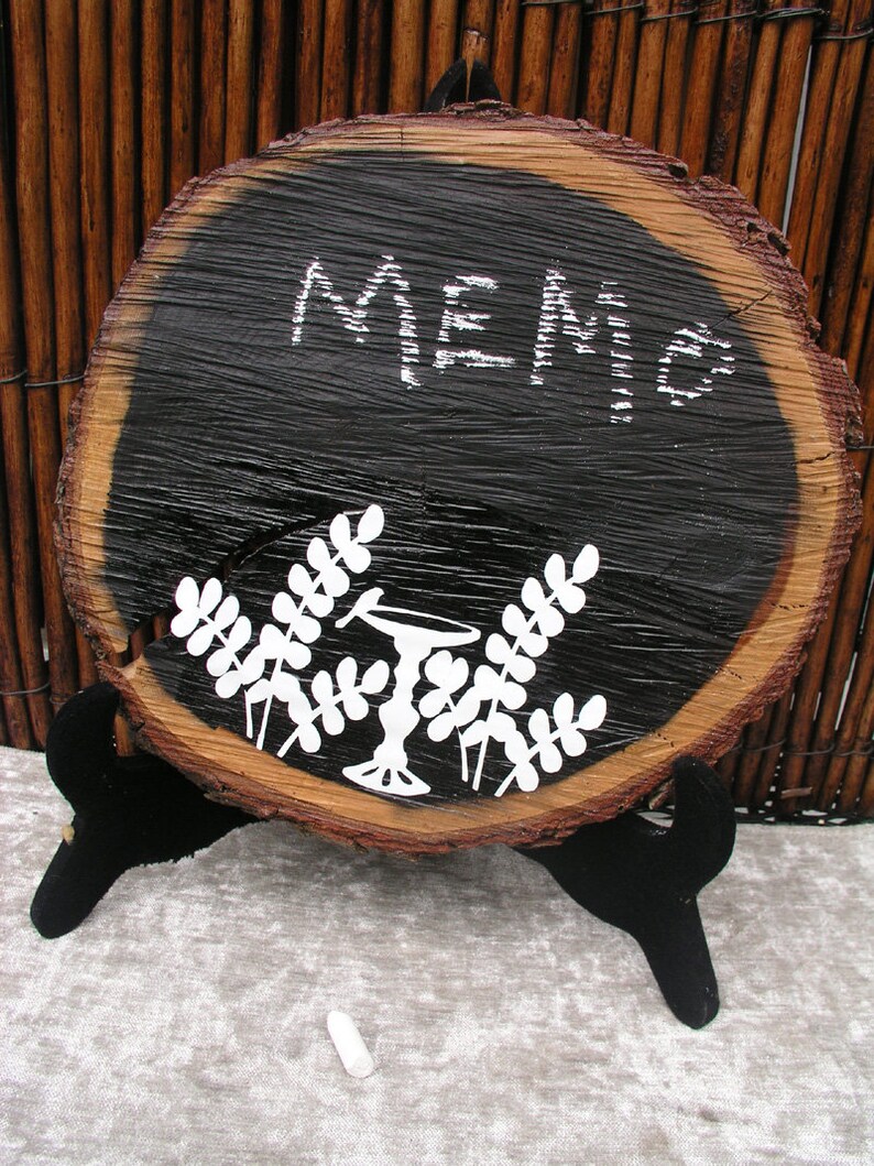 Log Slice Sign Chalkboard Memo Sign Wood Slice Sign Unique Wood Sign