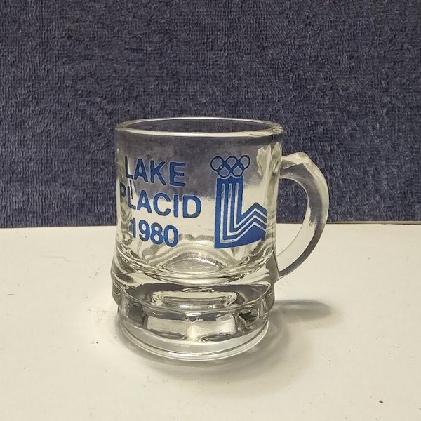 1980 Lake Placid 1oz Mug Shot Glass ~ Gift idea - Man Cave Shot Glasses