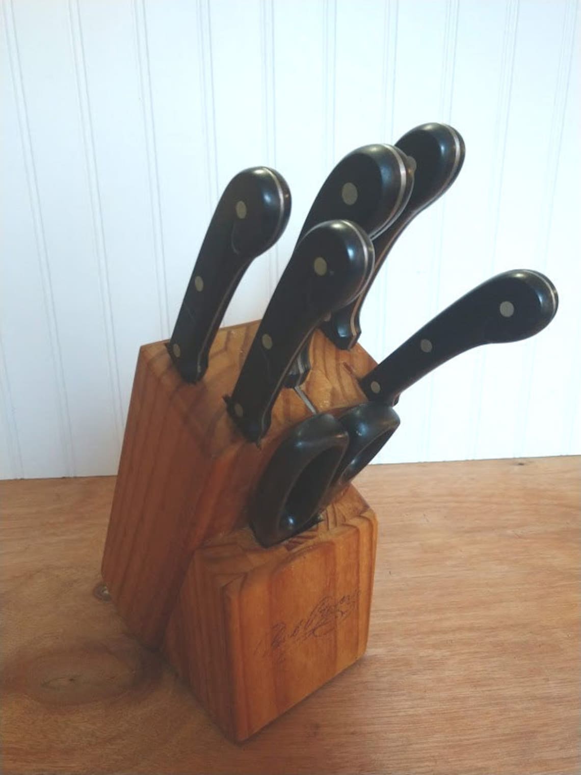 Vintage Paul Revere Knife Set & Block Kitchen Knives Etsy