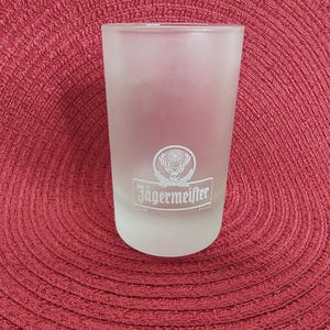 Jagermeister Frosted Glass 4oz ~ Gift idea - Man Cave Shot Glasses Jagermeister German Whiskey