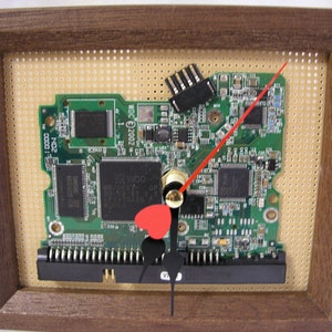 Geek Wall / Desk Clock ~ Computer Circuit Board Clock ~ One of Kind Clock