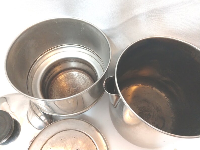 Coffee Maker Stovetop Coffee Maker Pot Copper Bottom SS Vintage Revere Ware 4-6 Cup Drip-o-lator