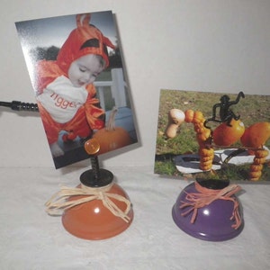 Vintage Oil Can Upcycled Halloween Photo / Message Holder including a Flying Monkey