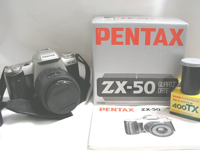 Pentax ZX50 Auto Focus Camera With Pentax 3580mm Lens Very Etsy