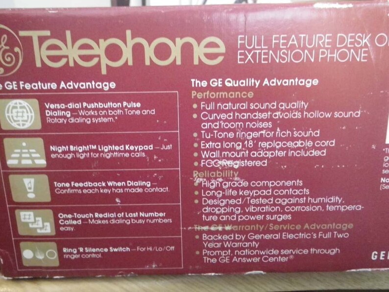 Vintage Ge Desk Or Wall Mount Rotary Telephone Etsy