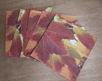 FIVE (5) Paper Napkins for Decoupage/Mixed Media - Scattered Leaves ~Art,  Collage, Mixed Media, Junk Journal Supplies, Embellishments