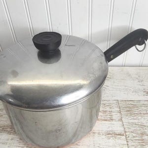 2 QT Revere Ware Stainless Steel Copper Clad Saucepan w/Lid #RW602