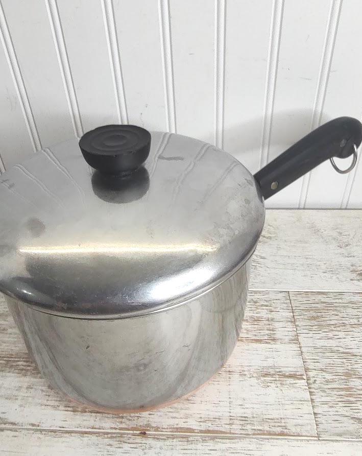 2 QT Revere Ware Stainless Steel Copper Clad Saucepan w/Lid #RW602