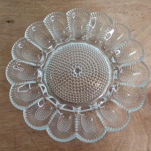 Vintage Indiana Depression Glass Hobnail Deviled Egg Dish