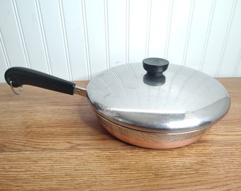 9" Revere Ware Frying Pan Stainless Steel Copper Clad WITH IMPERFECTIONS #RW403