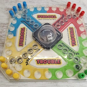 Milton Bradley TROUBLE Pop-O-Matic game 1993 ~ Vintage Game Night ~ Games 2-4 player ~ Family Fun Night