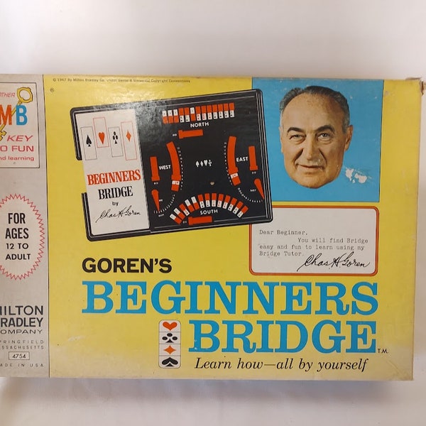 Vintage Goren's Beginners Bridge (1967) Milton Bradley Bridge Card Game Complete ~ Card Games ~ Family Fun Night