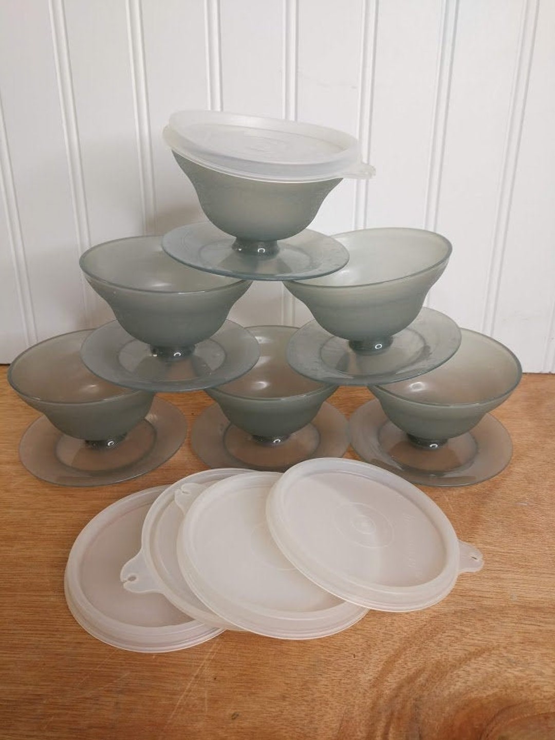 Pudding Tupperware Tupperware Vintage Dessert Pudding Cups 4 Oz Set of 6 Charcoal Gray ...