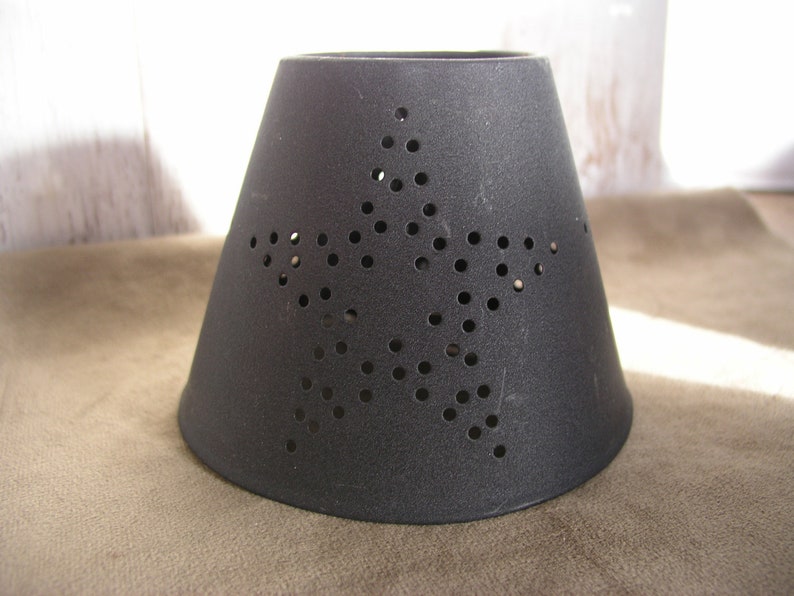 Small 5 Punched Tin Lamp Shade Primitive