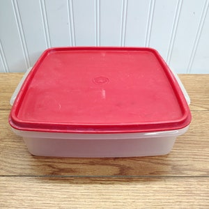 Vintage Tupperware 6582A-1 Tomato Shaped Box, Snack Box Tomato