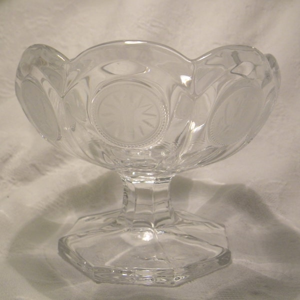 Fostoria Clear Coin Glass Candy Bowl / Compote /Sherbert